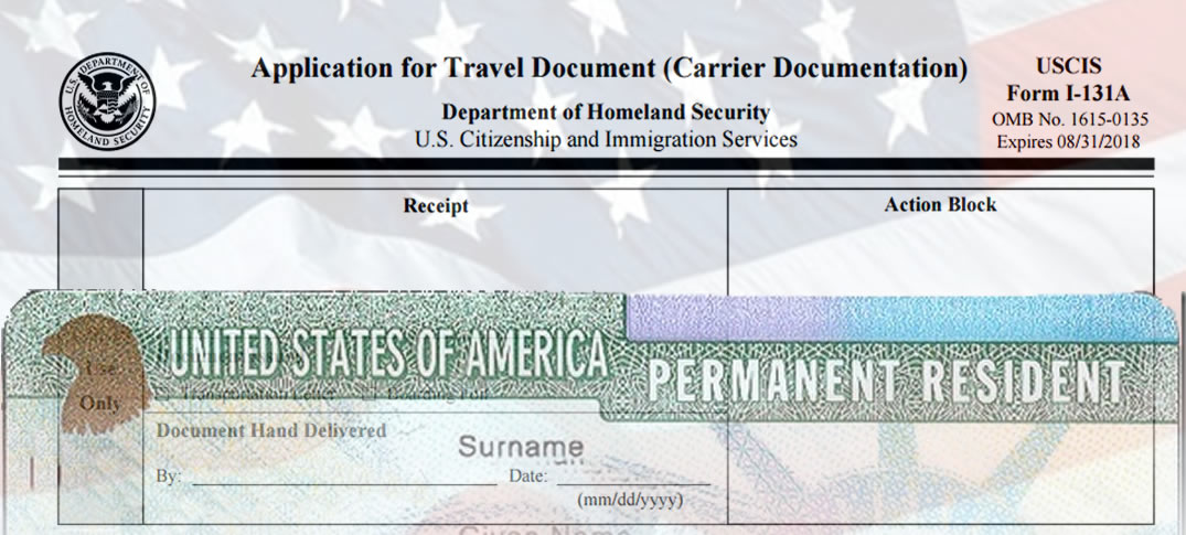 Nuevo Formulario I-131A Solicitud de Documento de Viaje para Residentes Permanentes