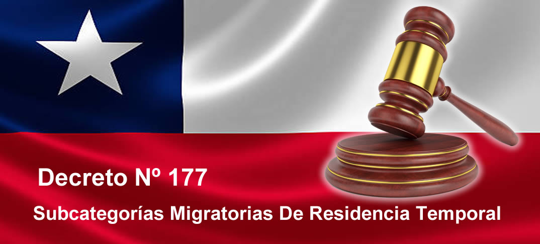 subcategorías migratorias de residencia temporal en Chile