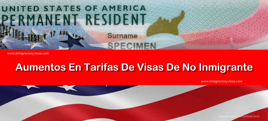 Nuevas tarifas para visas